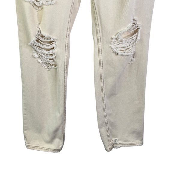 WE THE FREE CRVY Straight Shooter Jean Ivory 28 Free People Boho Distressed - Picture 7 of 16